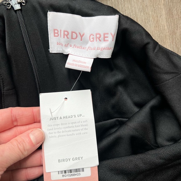 Birdy Grey Ash Crepe Bridesmaid Dress in Black Size Medium - Picture 9 of 13